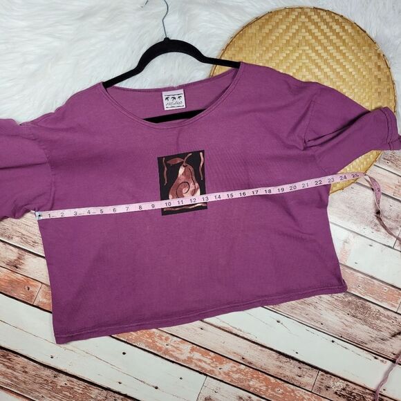 Artworks Graphic Boxy Shirt Hand‎ paint Art to wear Lagenlook - Picture 3 of 6